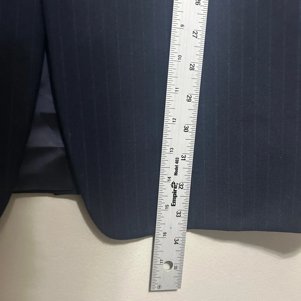Loro Piana Hickey Freeman Blazer Mens 42 Long Navy Blue Pinstripe Wool Madison